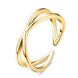 Ring for women made of silver of the connected lines. Rings for women made of silver with silver or gold surface. Women's jewellery ideal for couples, mothers, girlfriends. Women's rings silver, Gold