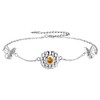 J.MUEN Anklet 925 Silver for Women, Daisy Sunflower Anklet for