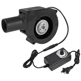 MELIFE BBQ Fan 97mm, 12V AC Squirrel Cage Fan with Speed Controller, BBQ Air Mover Blower Fan for Outdoor Barbecues Fire Bellow, Camping Cooking, Wood Stove, Charcoal Starter