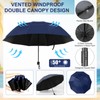 Clysee 2 Pcs Large Double Canopy Beach Chair Umbrella with