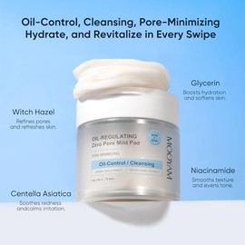 Almohadillas de tóner Zero Pore Pad Skincare, almohadilla facial de doble textura para exfoliación y cuidado de poros con ácido glicólico AHA, ácido s
