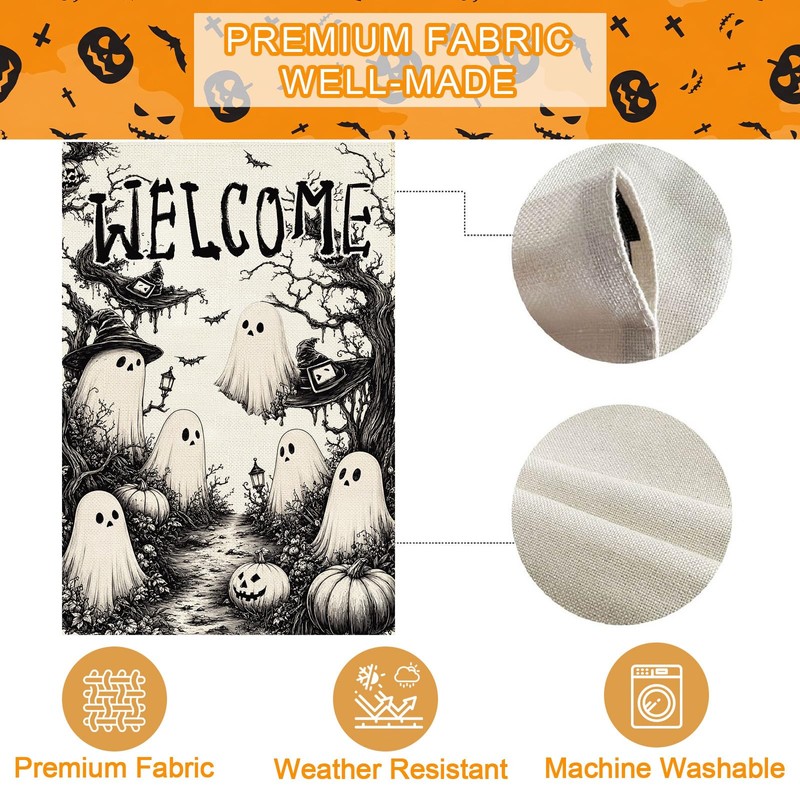 Halloween Garden Flag Ghost 12.5 x 18 Inch