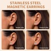 GUTERTOP 4 Pairs Stainless Steel Magnetic Stud Earrings for Women