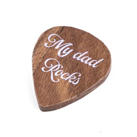 Special Leather and Gift Wooden Guitar Pick (My Dad Rocks)