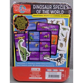 T.S. SHURE Dinosaur Species Of The World  Educational Magnets Tin STEM Sealed