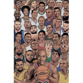 Basketball Legends - Sport Poster (Famous Basketball Stars/Players) (Size: 24" x 36") (Unframed)