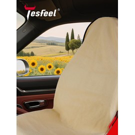 Universal Car Seat Cover Towel, Waterproof Washable Sweat Protection for Front Bucket Seats, Non-Slip Fit, Fits Cars SUVs Trucks, Ideal for Gym, Kids, Pets, Outdoor Sports, Travel (Beige, 2 Pack)