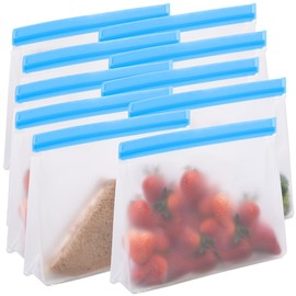 Rosenstein & Söhne Standing Freezer Bags: Set of 10 Reusable Food Bags, Standing Base, 2.4L (Freezer Bags with Closure, Food Zipper Bags)