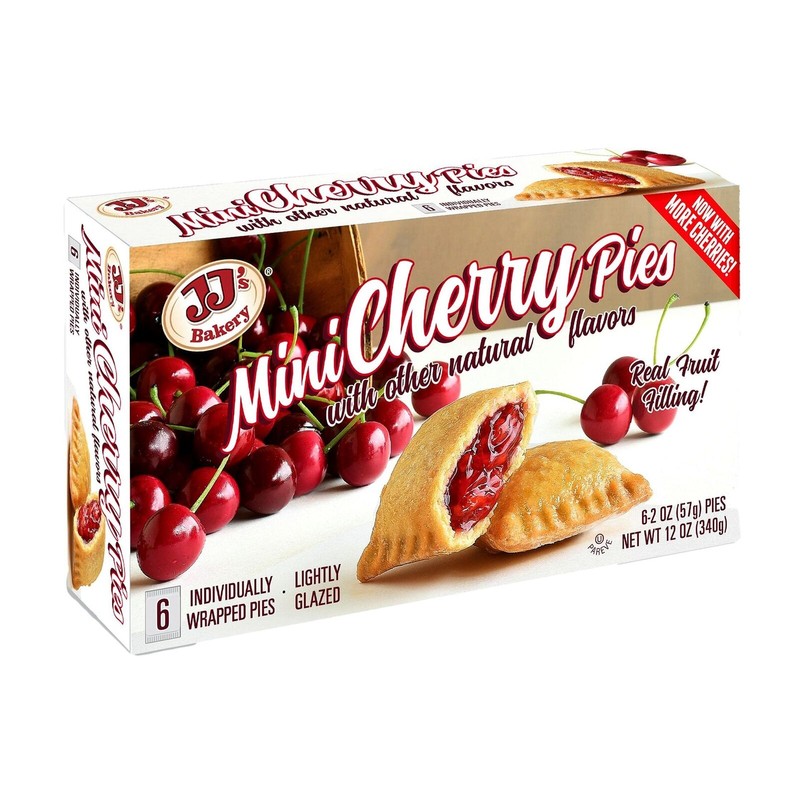 JJ's Bakery Mini Cherry Pies Individually Wrapped On The Go