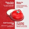 Enameled Cast Iron Bread Pan with Lid, 11” Red Bread