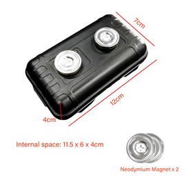 GIONAR Hidden Key Holder, Car Storage Box, Magnetic Key Box for Under Car, Magnetic Storage Box, Key Box Holder, Waterproof Magnetic Safety Storage Box for Key USB Car Storage (Black)
