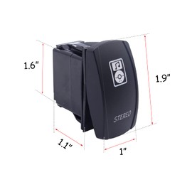 WeiSen Stereo Rocker Switch Kit, On/Off LED Light, 5 Pin 20A 12V Compatible with Car SUV ATV UTV Motorcycle Boat Off-Road Vehicles