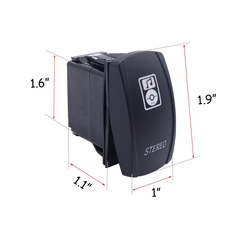 WeiSen Stereo Rocker Switch Kit, On/Off LED Light, 5 Pin