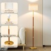 SIBRILLE 62" Mid Century Modern Wood Floor Lamp with Remote