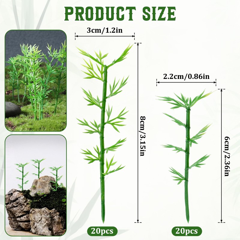 Pack of 40 Model Trees Miniature Model Miniature Bamboo Trees