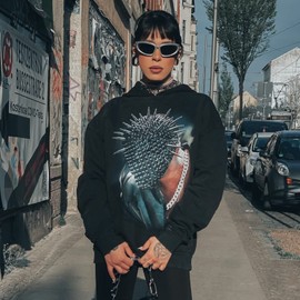 YUELUQU Futuristic Sunglasses Cycling Glasses for Women Men Y2K Sports Glasses UV400 Protection Party Glasses Road Bike Glasses, Green (L)