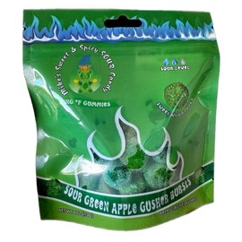SOUR GREEN APPLE GUSHER BURSTS GUMMY SOUR CANDY SNACK BONBON - Weight & Packs: 2 4oz Packs (8oz)