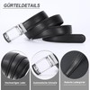 JasGood Men's Leather Belt Automatic Ratchet Belt for Men Leather