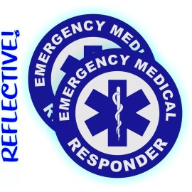 Unbranded/Generic pair - Reflective EMT Emergency Medical Responder Vinyl Hard Hat Helmet Stickers