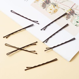 QIUTIMIY QIUTIMIY 200 Pcs 2.2 Inch Wave-Shaped Bobby Pins Brown Metal Hair Pins Hair Accessories for Women Stylists Hair Sticks Girl