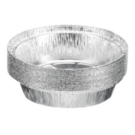 sourcing map 20pcs Aluminum Foil Pie Pans 6.3" Round Disposable Non-Stick Baking Pans for Pies Quiches Tarts Baking Cooking Reheating Parties, Silver