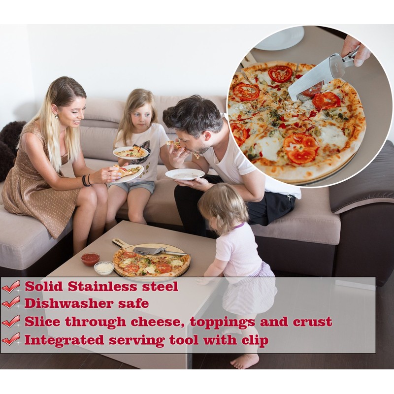 Pizza Cutter Wheel 4 in 1 design, Super Sharp Slicer,