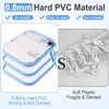 Hoolerry 3 Pcs Clear Hard Zipper Case Plastic Pouch Transparent