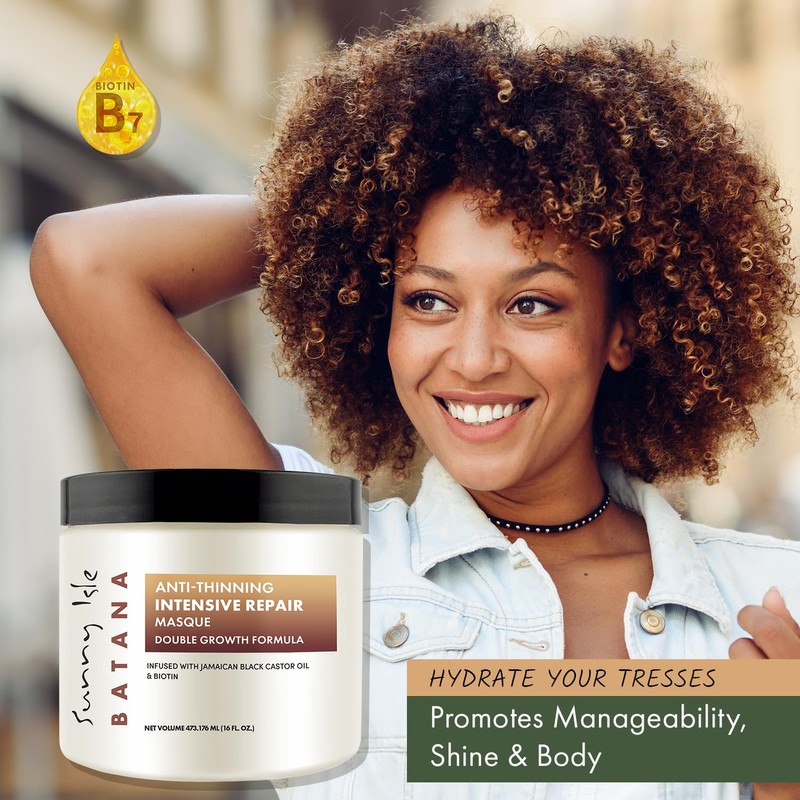 Sunny Isle Batana Anti-Thinning Intensive Repair Masque 16oz Infused with