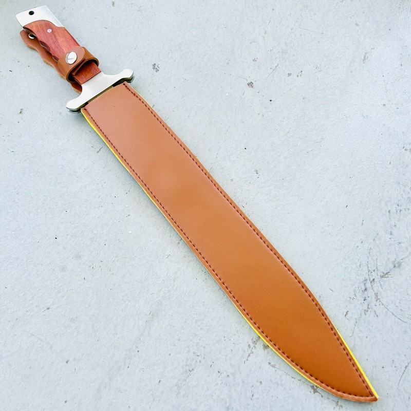 ElitEdge 18" FULL TANG WOOD HANDLE SURVIVAL MACHETE Sword Combat