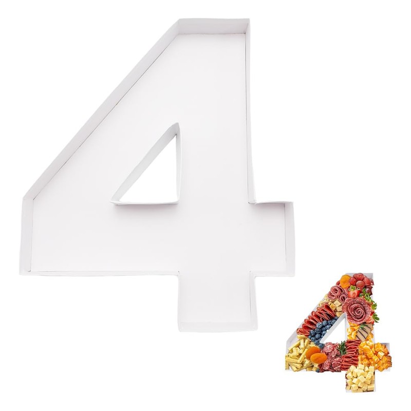 12inch Fillable Cardboard Tray Number Paper Mache Box for Charcuterie,