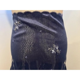 wowfabric4less123 Navy Blue Silver Embroidery Fabric 50” Width Sold By The Yard