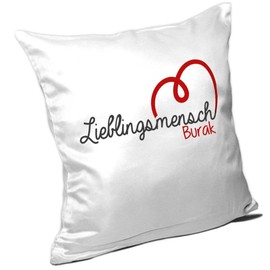 Cushion with Name Burak and Beautiful Favourite Person Motif for Valentine's Day - Name Cushion - Cuddly Cushion - Cuddly Cushion