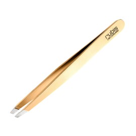 Rubis Tweezers Classic Gold 1K103 - The Perfect Tool for Eyebrow Care - Tweezers with Pointed Tips - Suitable for Plucking Eyebrows & Removal of ingrown Hairs or splinters