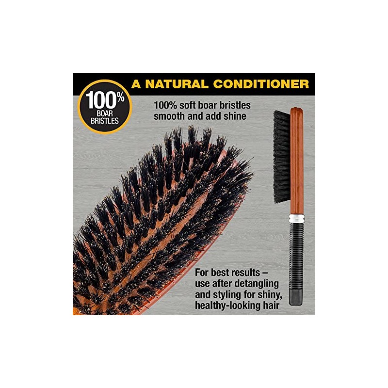 Conair Cepillo de cerdas de jabalí multiusos - Cepillo para