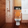 Angel Shield Wood Veneer Natural Toilet Seat with Quiet Close,Easy