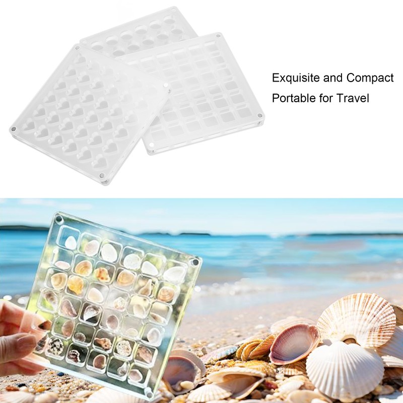 3pcs 36 Grids Acrylic Magnetic Shell Display Case Decorative Shell