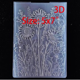 DDOUJOY 3D Flowers Daisy Leaves Background Plastic Embossing Folders for Card Making Scrapbooking and Other Paper Crafts 4032101