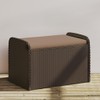 Heemab Storage Bench with Cushion, Brown PE Rattan, Comfortable Seating