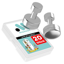 Miangsy Strong Magnets, Pack of 20 Magnets for Magnetic Board, Neodymium Magnets, Extra Strong, Fridge Magnets, Cone Magnets, Mini Magnets with Storage Box, for Home, Office and School