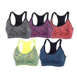 YEYELE Women 1or 3 or 5 Pack Medium Support and Removable Pad Tank Top Racerback Sports Bra