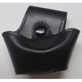 Leather Bikini Handcuff Case - Black - Nickel Snap