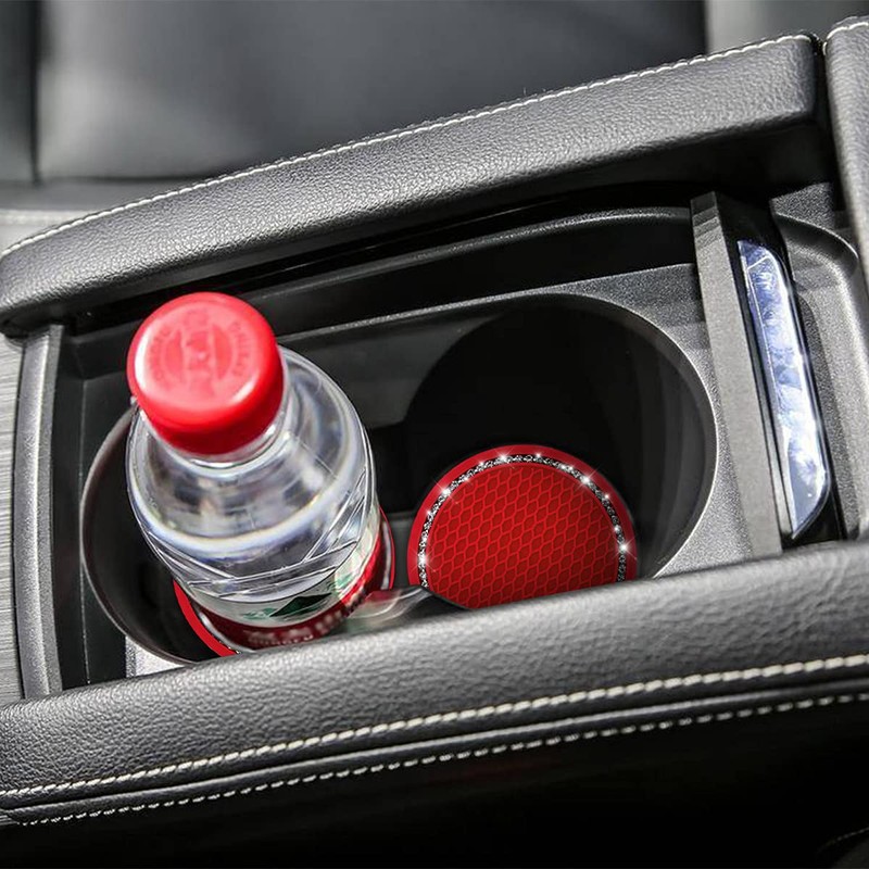 2PCS Universal Bling Cup Coaster, Rhinestone Car Accessories 2.75 inch