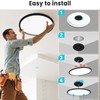 libtit 16.5 Inch Large Black Flush Mount Ceiling Light, 4200LM