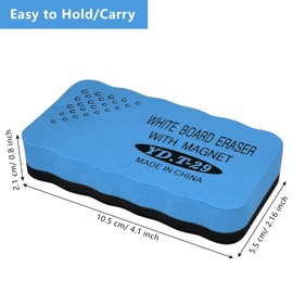 Marte Vanci Dry Erase Erasers, 12 Pack Magnetic Whiteboard Erasers, Washable & Smudge Free, Magnetic Dry Erasers for Chalkboard,Class,Home, School, Office (Assorted Colors)