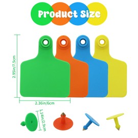100PCS Identification TPU Precision Blank Cattle Ear Tags for Cattle Goats Sheep Pigs Hogs Calf Cows Tags Livestock (Green)