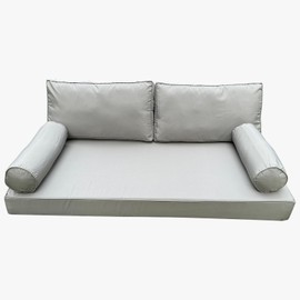 YAQSFGRZ Outdoor Daybed Cushion Cover Twin,Daybed Mattress Bolster Pillow Fitted Sheet Cover,Twin Size Outdoor Daybed Cushion Cover（Cover ONLY Size 6" D x 75" W x 39" H, Blue Gray