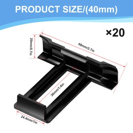 Solar Panel Water Drain Clips Mud Removal Clip Pack of 20 Drain Clips 30/35/40 mm Drainage Clip Solar Clips for PV Solar Panels Solar Panel Water Drain Cleaning (40 mm)