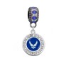 Air Force Charm with USAF Symbol and Sparkling Stones