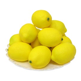 yueton 12PCS Lifelike Artificial Lemon, Realistic Faux Lemon Fake Fruit, Simulation Fruits Model Props, for Home Decoration, Display Cabinet, Photography, Party, Festival Decoration