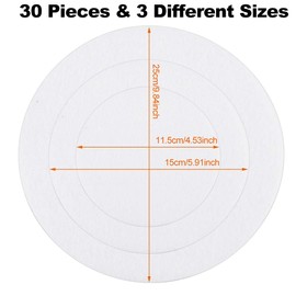 FIGFYOU 30 Pcs Felt Plate Dividers, Felt Plate Separators Dinner Plate Dish Protectors China Protectors Separators Pot Protectors for Protecting and Stacking Your Cookware (White, 3 Different Size)